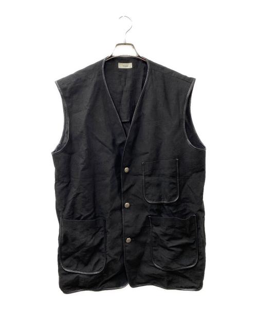 Nomat（ノマット）Nomat (ノマット) PIPING VEST リネンベスト ブラック サイズ:3の古着・服飾アイテム