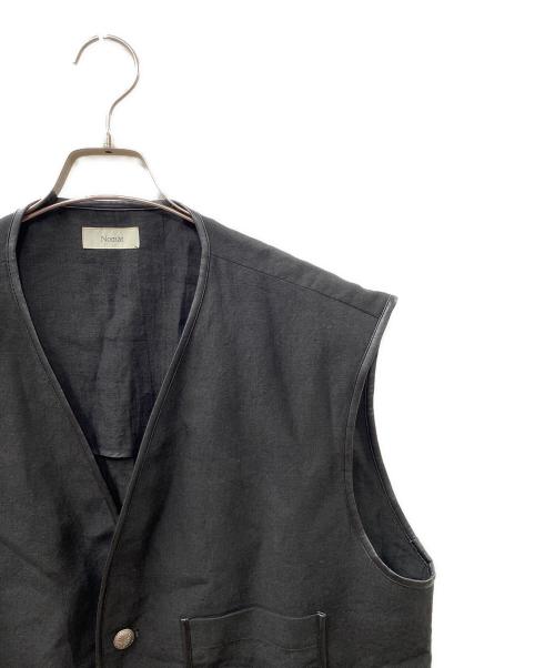 Nomat（ノマット）Nomat (ノマット) PIPING VEST リネンベスト ブラック サイズ:3の古着・服飾アイテム