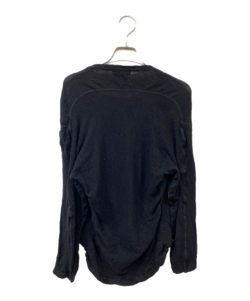 YOKE（ヨーク）YOKE (ヨーク) Super120s WASHABLE WOOL RIB CREWNECK T-SHIRT ブラック サイズ:SIZE 2の古着・服飾アイテム