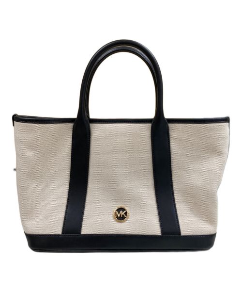 MICHAEL KORS（マイケル・コース）MICHAEL KORS (マイケルコース) LUISA コットンキャンバス サッチェル ミディアム 2WAYバッグ アイボリー サイズ:OneSizeの古着・服飾アイテム