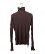 AURALEEオーラリー）の古着「HIGH GAUGE SHEER RIB TURTLE NECK L/S TEE」｜パープル