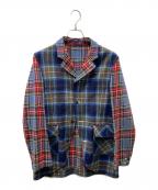 GANRYU COMME des GARCONSガンリュウ コム デ ギャルソン）の古着「チェックパッチワークジャケット」｜レッド×ブルー