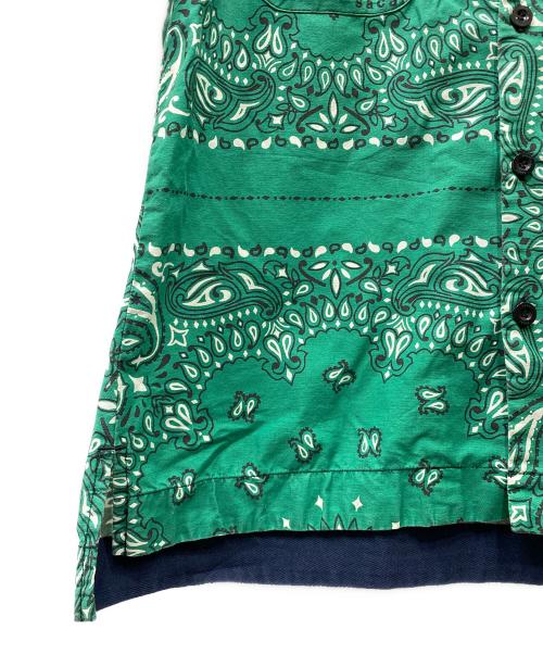 sacai（サカイ）sacai (サカイ) 22SS BANDANA Print Shirt バンダナ柄シャツ グリーン サイズ:2の古着・服飾アイテム