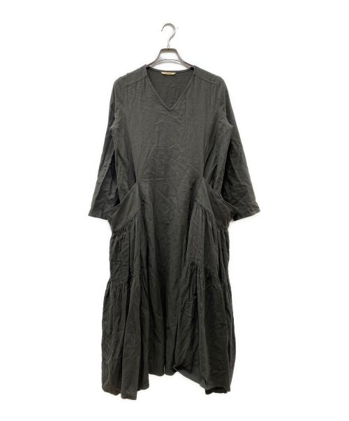 Curensology（カレンソロジー）Curensology (カレンソロジー) コットンリネンワンピース オリーブ サイズ:Freeの古着・服飾アイテム