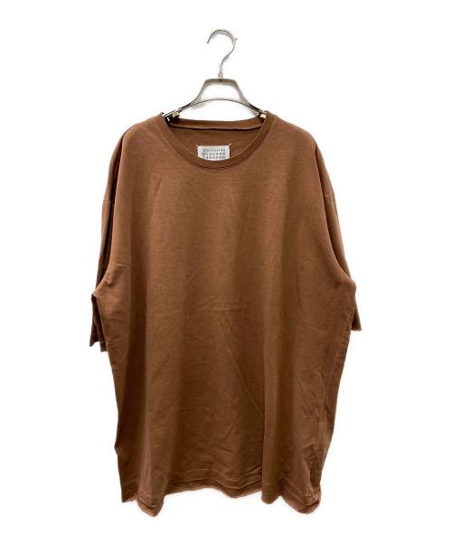 Maison Margiela（メゾンマルジェラ）Maison Margiela (メゾンマルジェラ) 22AW ディストレスド コットン ステッチ ダメージ加工TEE ブラウン サイズ:Mの古着・服飾アイテム