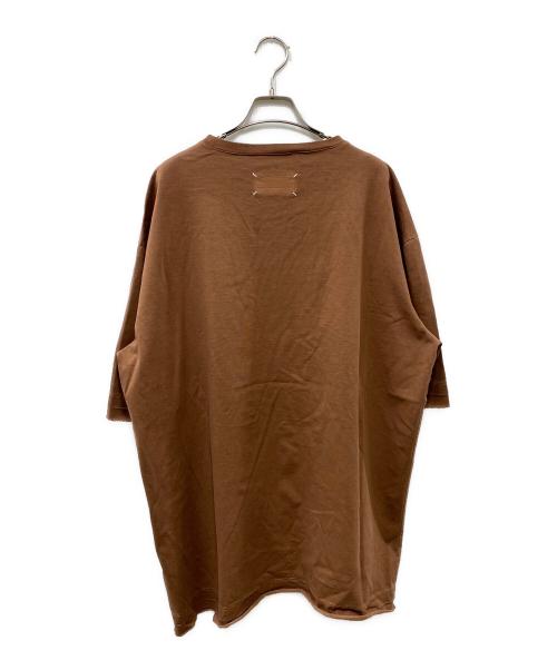 Maison Margiela（メゾンマルジェラ）Maison Margiela (メゾンマルジェラ) 22AW ディストレスド コットン ステッチ ダメージ加工TEE ブラウン サイズ:Mの古着・服飾アイテム