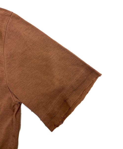 Maison Margiela（メゾンマルジェラ）Maison Margiela (メゾンマルジェラ) 22AW ディストレスド コットン ステッチ ダメージ加工TEE ブラウン サイズ:Mの古着・服飾アイテム