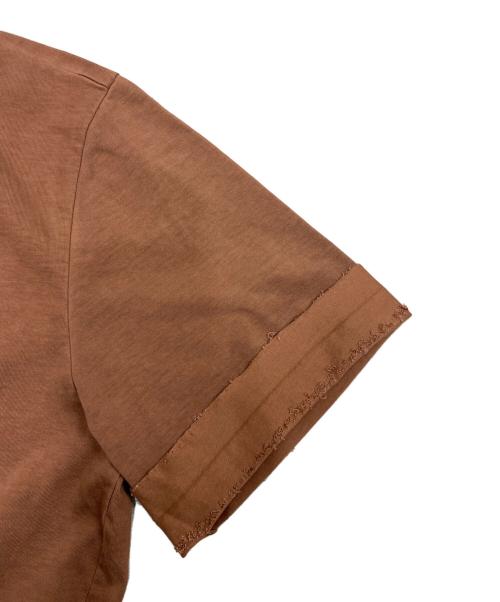 Maison Margiela（メゾンマルジェラ）Maison Margiela (メゾンマルジェラ) 22AW ディストレスド コットン ステッチ ダメージ加工TEE ブラウン サイズ:Mの古着・服飾アイテム