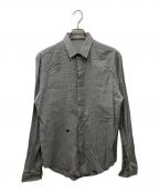 DIOR HOMMEディオール オム）の古着「BEE刺繍 シアーL/Sシャツ」｜ネイビー×ホワイト