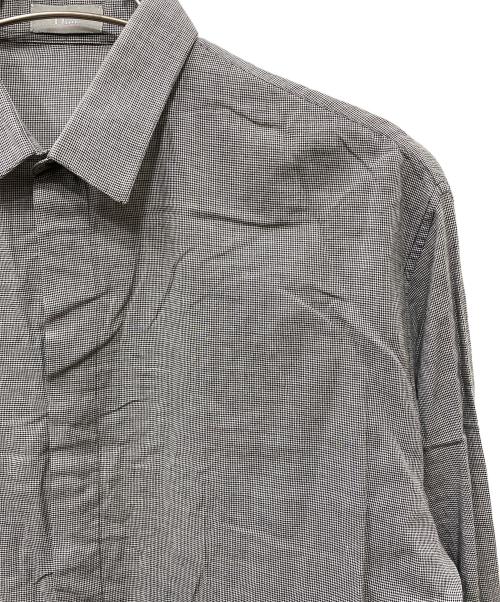 DIOR HOMME（ディオール オム）DIOR HOMME (ディオール オム) BEE刺繍 シアーL/Sシャツ ネイビー×ホワイト サイズ:40の古着・服飾アイテム