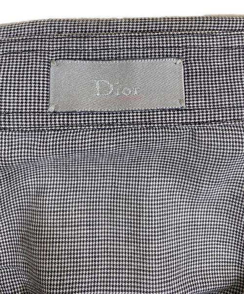 DIOR HOMME（ディオール オム）DIOR HOMME (ディオール オム) BEE刺繍 シアーL/Sシャツ ネイビー×ホワイト サイズ:40の古着・服飾アイテム