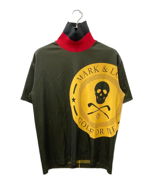 MARK&LONA（マークアンドロナ）MARK&LONA (マークアンドロナ) スカルロゴジャガードモックネックトップ オリーブ サイズ:50の古着・服飾アイテム
