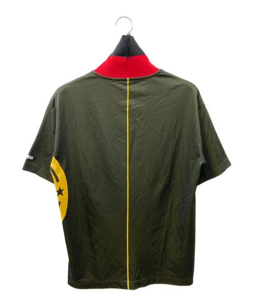 MARK&LONA（マークアンドロナ）MARK&LONA (マークアンドロナ) スカルロゴジャガードモックネックトップ オリーブ サイズ:50の古着・服飾アイテム