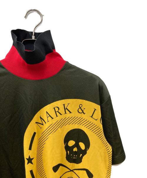 MARK&LONA（マークアンドロナ）MARK&LONA (マークアンドロナ) スカルロゴジャガードモックネックトップ オリーブ サイズ:50の古着・服飾アイテム