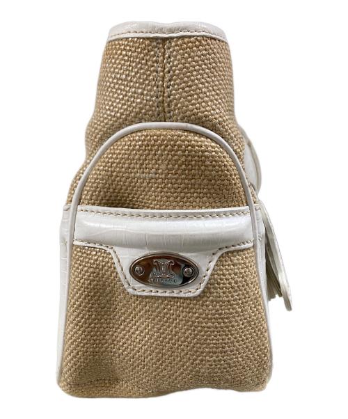 CELINE（セリーヌ）CELINE (セリーヌ) ストロー カゴブギーバッグ トートバッグ ホワイト×ベージュの古着・服飾アイテム