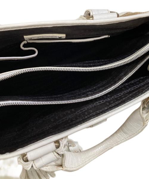 CELINE（セリーヌ）CELINE (セリーヌ) ストロー カゴブギーバッグ トートバッグ ホワイト×ベージュの古着・服飾アイテム