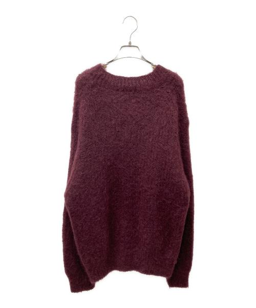 Whim Gazette（ウィムガゼット）Whim Gazette (ウィムガゼット) Vネックモヘアニット ボルドー サイズ:Freeの古着・服飾アイテム