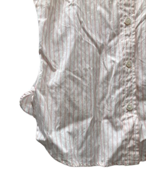 LOUIS VUITTON（ルイ ヴィトン）LOUIS VUITTON (ルイ ヴィトン) N/Sモノグラムストライプブラウス ピンク×ホワイト サイズ:34の古着・服飾アイテム