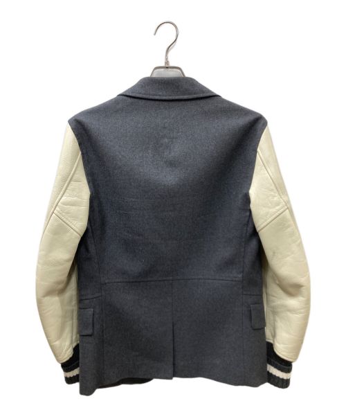 COMME des GARCONS JUNYA WATANABE MAN（コム デ ギャルソン ジュンヤ ワタナベ マン）COMME des GARCONS JUNYA WATANABE MAN (コム デ ギャルソン ジュンヤ ワタナベ マン) 袖レザードッキングジャケット グレー×ホワイト サイズ:SSの古着・服飾アイテム