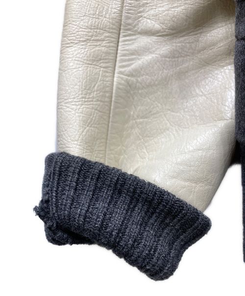 COMME des GARCONS JUNYA WATANABE MAN（コム デ ギャルソン ジュンヤ ワタナベ マン）COMME des GARCONS JUNYA WATANABE MAN (コム デ ギャルソン ジュンヤ ワタナベ マン) 袖レザードッキングジャケット グレー×ホワイト サイズ:SSの古着・服飾アイテム