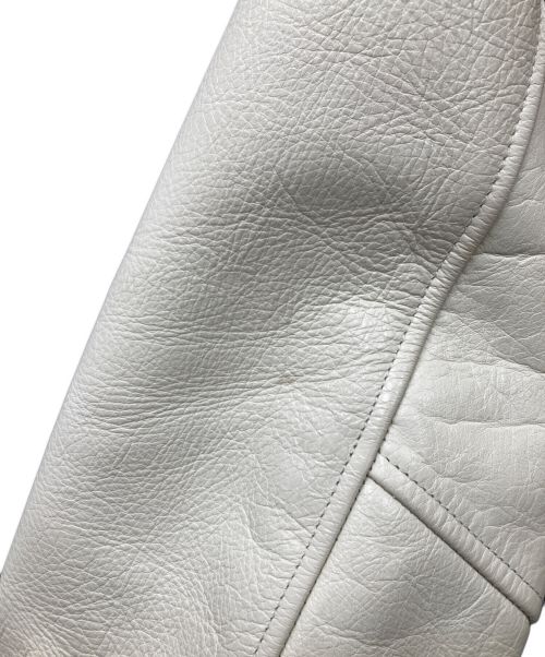 COMME des GARCONS JUNYA WATANABE MAN（コム デ ギャルソン ジュンヤ ワタナベ マン）COMME des GARCONS JUNYA WATANABE MAN (コム デ ギャルソン ジュンヤ ワタナベ マン) 袖レザードッキングジャケット グレー×ホワイト サイズ:SSの古着・服飾アイテム