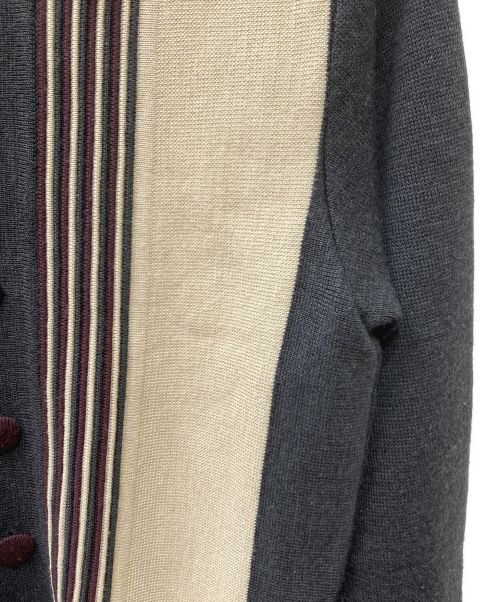 SASQUATCHfabrix.（サスクワッチファブリックス）SASQUATCHfabrix. (サスクワッチファブリックス) RETRO CARDIGAN グレー×アイボリー サイズ:Sの古着・服飾アイテム