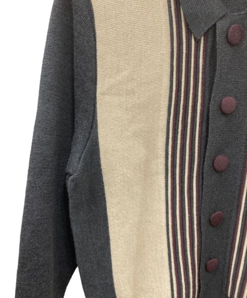 SASQUATCHfabrix.（サスクワッチファブリックス）SASQUATCHfabrix. (サスクワッチファブリックス) RETRO CARDIGAN グレー×アイボリー サイズ:Sの古着・服飾アイテム