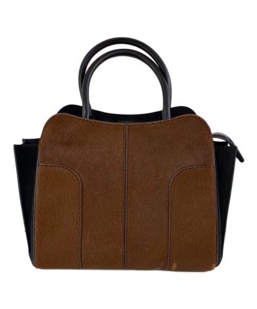 TOD'S（トッズ）TOD'S (トッズ) Sellaハラコトートバッグ ブラウン×ブラック サイズ:OneSizeの古着・服飾アイテム