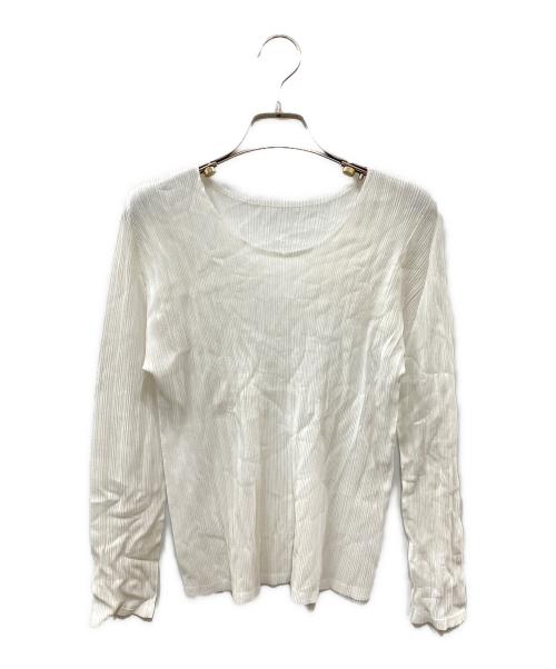 PLEATS PLEASE（プリーツプリーズ）PLEATS PLEASE (プリーツプリーズ) プリーツブラウス カットソー ホワイト サイズ:SIZE 03の古着・服飾アイテム