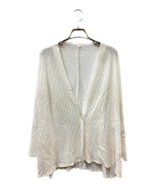 PLEATS PLEASE（プリーツプリーズ）PLEATS PLEASE (プリーツプリーズ) プリーツカーディガン ホワイト サイズ:SIZE 03の古着・服飾アイテム