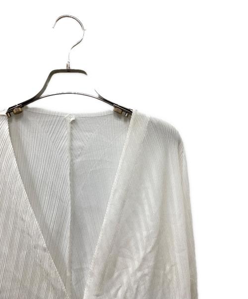 PLEATS PLEASE（プリーツプリーズ）PLEATS PLEASE (プリーツプリーズ) プリーツカーディガン ホワイト サイズ:SIZE 03の古着・服飾アイテム