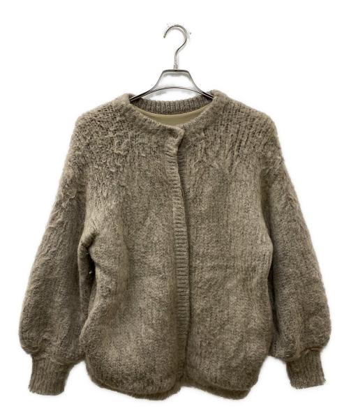 Ameri（アメリ）Ameri (アメリ) 2WAY MOHAIR SHAGGY KNIT　モヘヤシャギーカーディガン ベージュ サイズ:Freeの古着・服飾アイテム