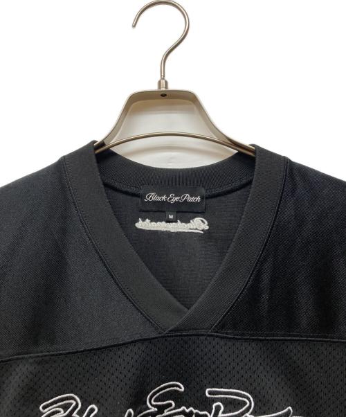 BlackEyePatch（ブラックアイパッチ）BlackEyePatch (ブラックアイパッチ) SLOPPY SCRIFT HOCKEY JERSEY ブラック サイズ:Mの古着・服飾アイテム