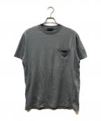 PRADAプラダ）の古着「トライアングルロゴポケットTシャツ」｜グレー