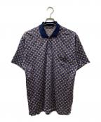 Christian Dior MONSIEURクリスチャンディオールムッシュ）の古着「OLD総柄ポロシャツ」｜ネイビー×イエロー