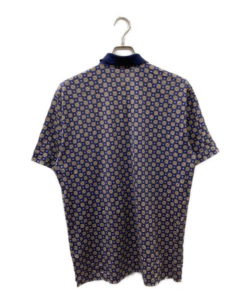 Christian Dior MONSIEUR（クリスチャンディオールムッシュ）Christian Dior MONSIEUR (クリスチャンディオールムッシュ) OLD総柄ポロシャツ ネイビー×イエロー サイズ:Lの古着・服飾アイテム