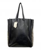 UN3D.アンスリード）の古着「オリガミプリーツスタッズレザートート」｜ブラック