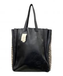 UN3D.（アンスリード）の古着「オリガミプリーツスタッズレザートート」｜ブラック