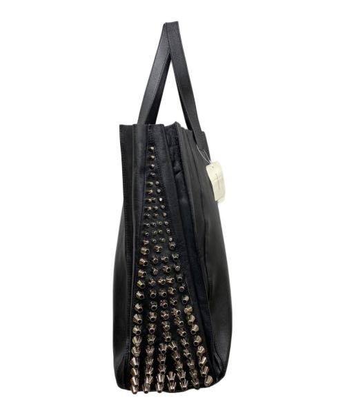 UN3D.（アンスリード）UN3D. (アンスリード) オリガミプリーツスタッズレザートート ブラック サイズ:OneSizeの古着・服飾アイテム