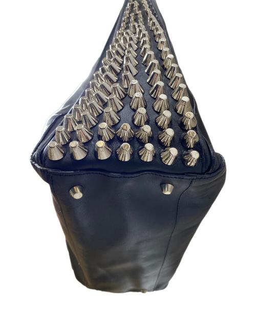 UN3D.（アンスリード）UN3D. (アンスリード) オリガミプリーツスタッズレザートート ブラック サイズ:OneSizeの古着・服飾アイテム