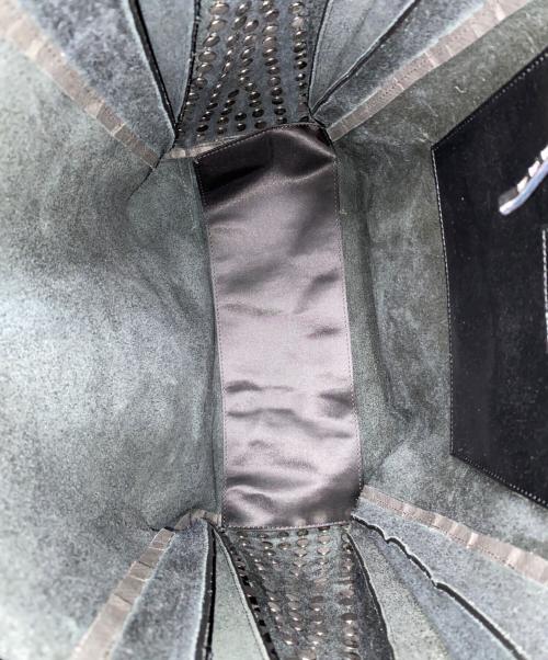 UN3D.（アンスリード）UN3D. (アンスリード) オリガミプリーツスタッズレザートート ブラック サイズ:OneSizeの古着・服飾アイテム