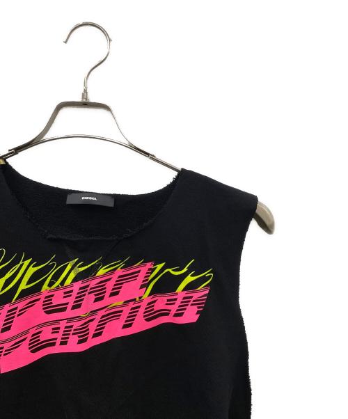 DIESEL（ディーゼル）DIESEL (ディーゼル) カットオフN/Sプリントスウェット ブラック サイズ:SIZE XSの古着・服飾アイテム
