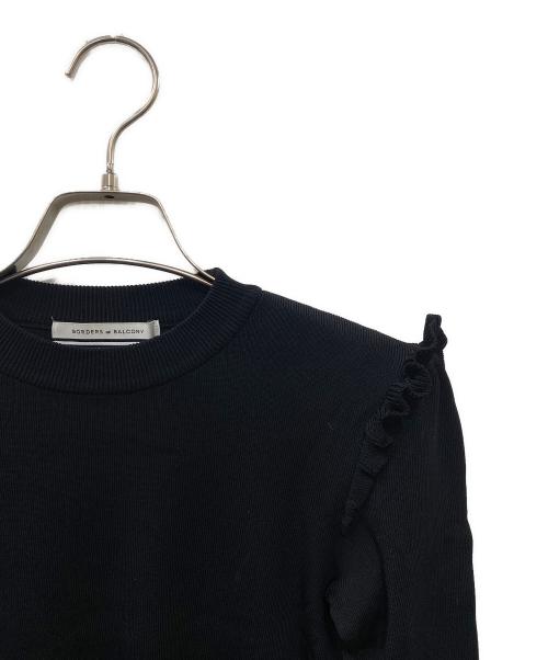 BORDERS at BALCONY（ボーダーズアットバルコニー）BORDERS AT BALCONY (ボーダーズアットバルコニー) BASIC BORDER TOP ブラック サイズ:SIZE 36の古着・服飾アイテム