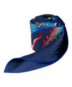 HERMESエルメス）の古着「カレ90シルクスカーフ 心をこめて」｜ネイビー×ブルー