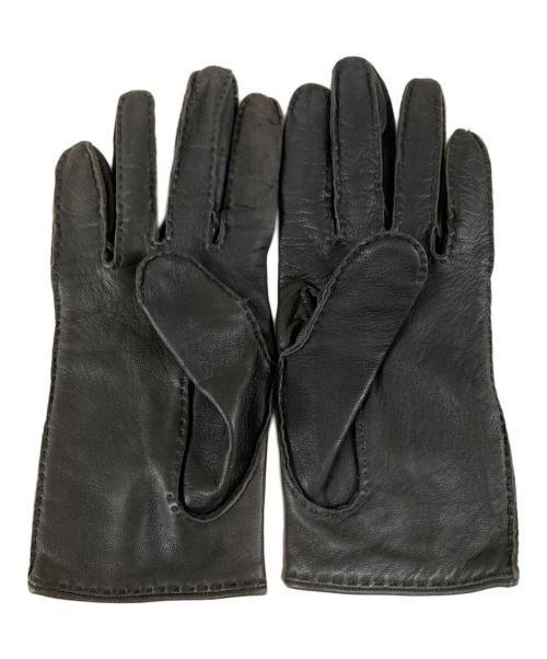 HERMES（エルメス）HERMES (エルメス) レザーグローブ ブラックの古着・服飾アイテム