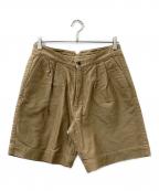 AURALEEオーラリー）の古着「FINX MOLESKIN WIDE SHORTSハーフパンツ」｜ベージュ
