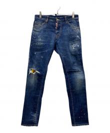 DSQUARED2（ディースクエアード）の古着「COOL GUY JEANS ダメージペイントデニムパンツ」｜インディゴ