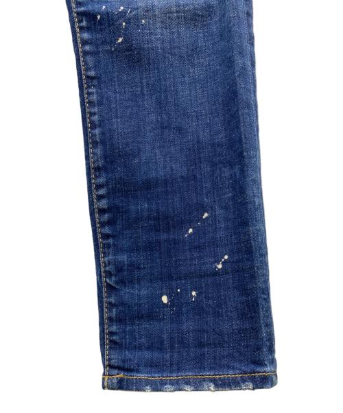 DSQUARED2（ディースクエアード）DSQUARED2 (ディースクエアード) COOL GUY JEANS ダメージペイントデニムパンツ インディゴ サイズ:46の古着・服飾アイテム