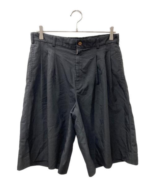 BLACK COMME des GARCONS（ブラックコムデギャルソン）BLACK COMME des GARCONS (ブラックコムデギャルソン) タックワイド ハーフパンツ ブラック サイズ:Mの古着・服飾アイテム