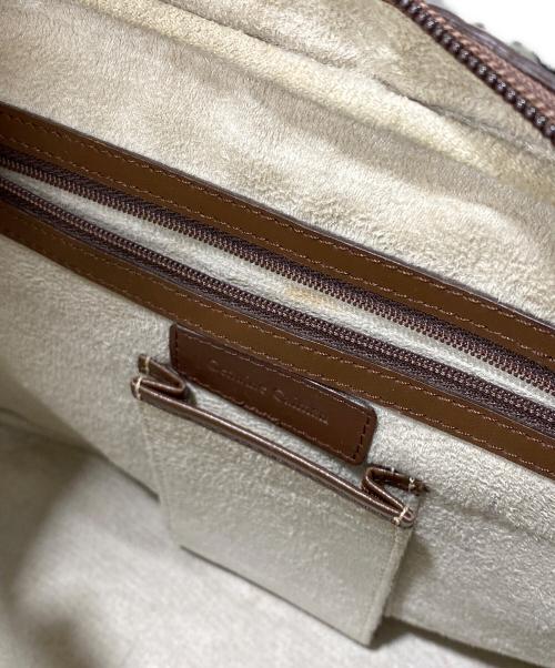 genuine caiman（ジーンカイマン）genuine caiman (ジーンカイマン) クロコダイル本革ハンドバッグ ブラウン サイズ:OneSizeの古着・服飾アイテム